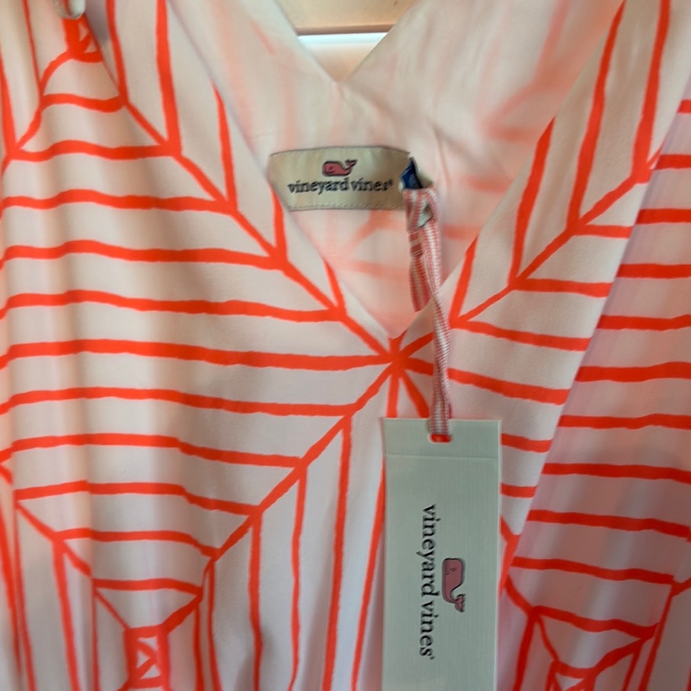 Vineyard Vines Pink and White Geometric Dress